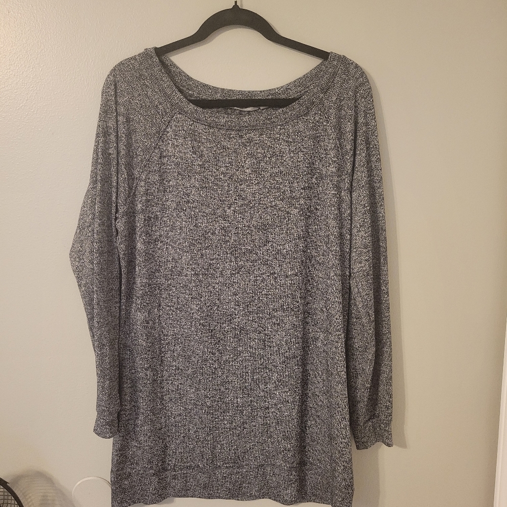 Athleta Womens Long Sleeve Charcoal Gray Athletic Modal Tunic. Size L - Picture 2 of 6